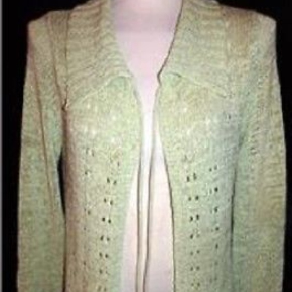 BCBG Maxazria Green Long Open Front Cardigan - Picture 2 of 7